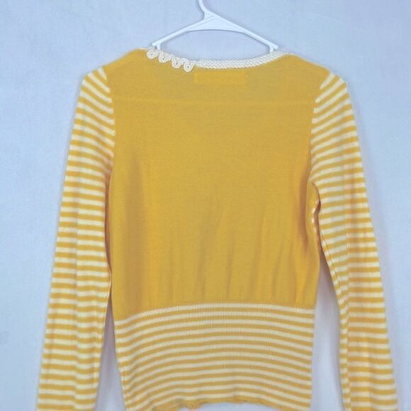 Anthropologie Sparrow Loose Lines Yellow/White Sweater. Size Small - Picture 10 of 13